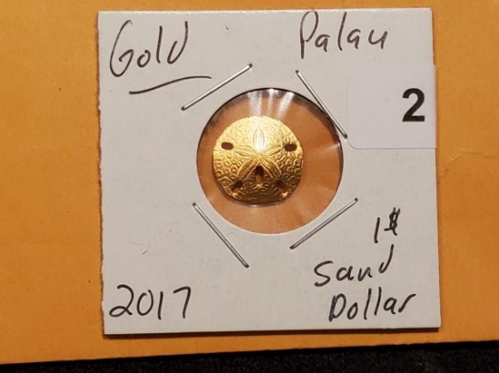 GOLD! 2017 Palau $1 Sand Dollar