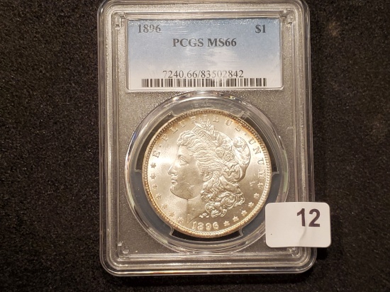 GEM! PCGS 1896 Morgan Dollar Mint State 66
