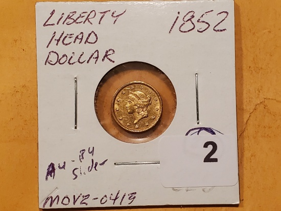 GOLD! 1852 Type 1 Gold Liberty head Dollar