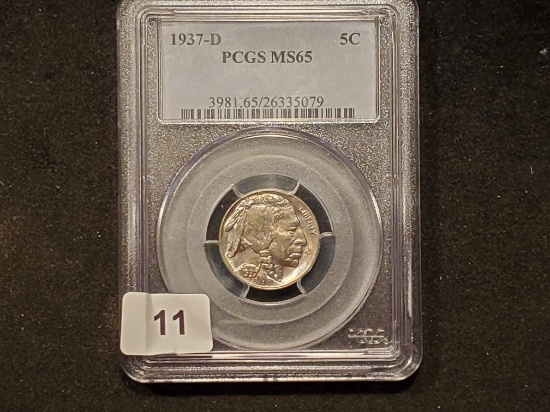 PCGS 1937-D Buffalo Nickel Mint State 65