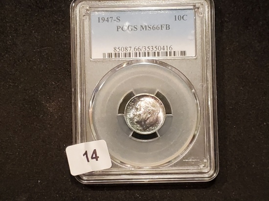 PCGS 1947-S Roosevelt Dime Mint State Full Bands