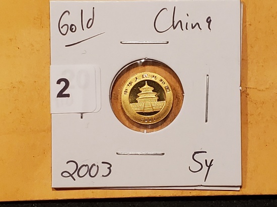 GOLD! 2003 China proof 20 Y Panda
