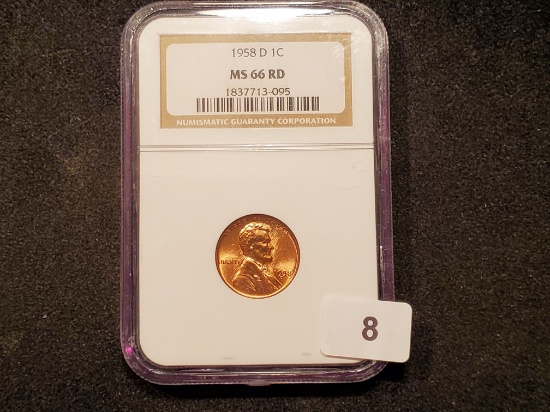 NGC 1958-D Wheat Cent Mint State 66 RED