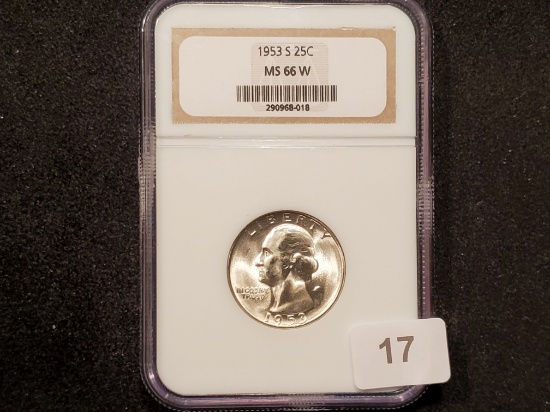 NGC 1953-S Washington Quarter Mint State 66 W