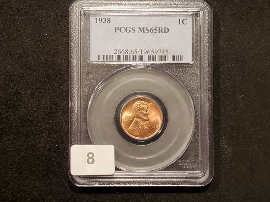 PCGS 1938 Wheat cent Mint State 65 RED