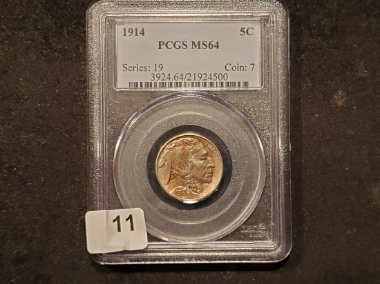 PCGS 1914 Buffalo Nickel Mint State 64