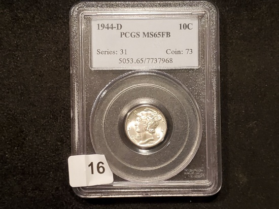 PCGS 1944-D Mercury Dime Mint State 65 Full Bands