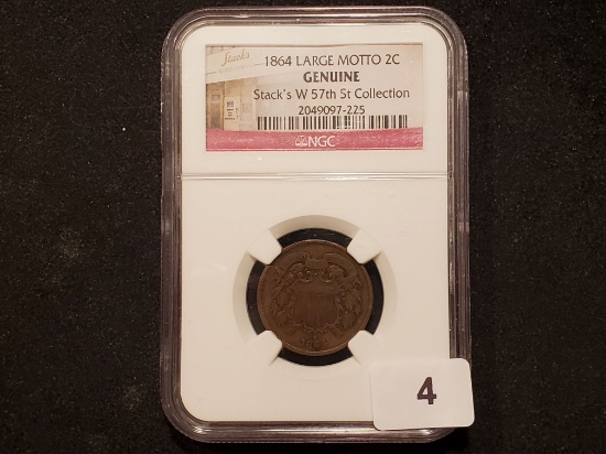 NGC 1864 Large Motto Two-cent Piece