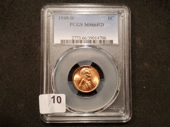 GEM! PCGS 1949-D Wheat Cent Mint State 66 RED