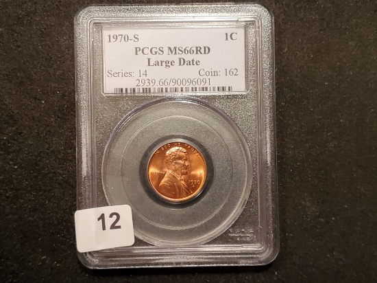 PCGS 1970-S Memorial cent Mint State 66 RED Large Date