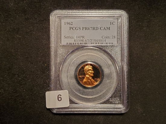 PCGS 1962 Proof 67 RED CAMEO Memorial Cent