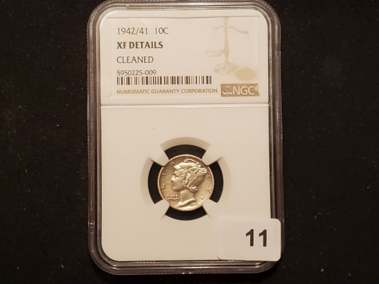 **KEY VARIETY** NGC 1942/41 Mercury Dime Extra Fine details