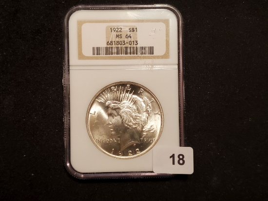 NGC 1922 Peace Dollar Mint State 64
