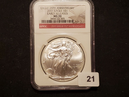 NGC 2011 American Silver Eagle Mint State 70