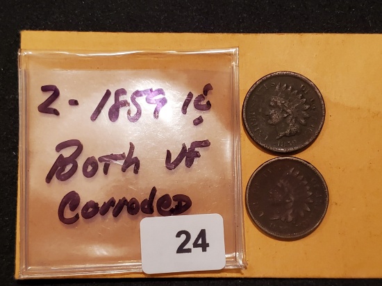 Two 1859 Copper-Nickel Indian cents