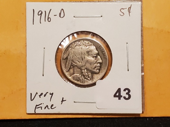 Semi-key 1916-D Buffalo Nickel Very Fine plus