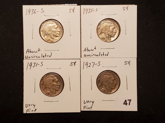 Four Better Buffalo Nickels