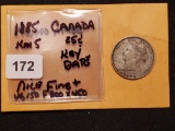 **KEY DATE** 1885 Canada 25 cents