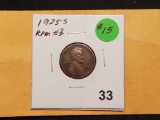 Variety! 1925-S/S RPM Wheat cent in Fine