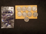 Nine Buffalo Nickels all in Good to Fine