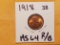 1918 Wheat Cent in Mint State 64 Red-Brown