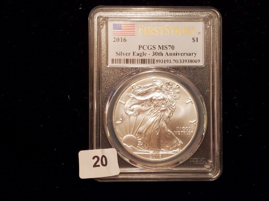 PCGS 2016 American Silver Eagle Mint State 70