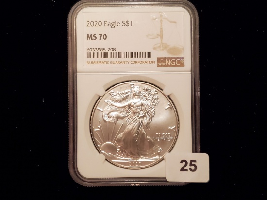 NGC 2020  American Silver Eagle Mint State 70