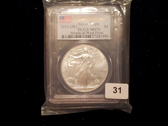 PCGS 2013-W American Silver Eagle Mint State 70