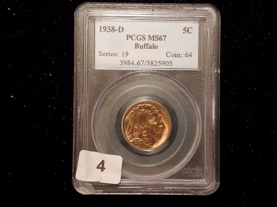 PCGS 1938-D Buffalo Nickel in Mint State 67!