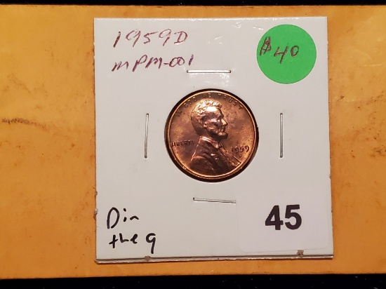 VARIETY! 1959-D Memorial Cent MPM-001