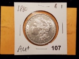 1880 Morgan Dollar in About Uncirculated plus