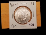 1880-O Morgan Dollar in About Uncirculated plus