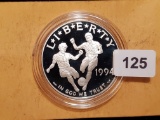 1994-S World Cup Soccer Proof Deep Cameo Commemorative Silver Dollar