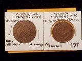 Two cool Chinese 10 and 20 cash coins