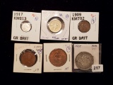 Six nicer Great Britain coins