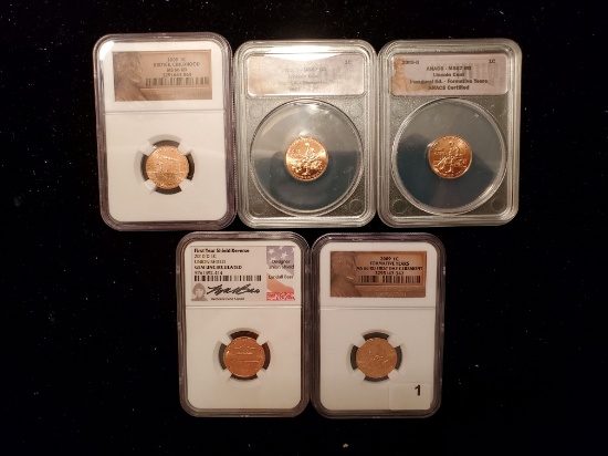 NGC 5-Coin Lincoln Cent Set