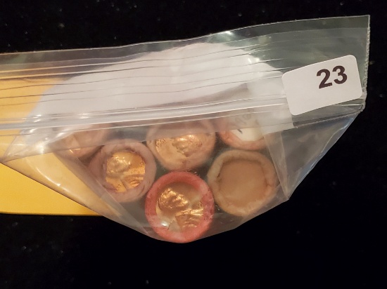 Bag with 8 Original Bank Wrapped Penny Rolls