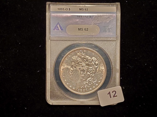 Better Grade for the Date ANACS 1891-O Morgan Dollar in Mint State 62