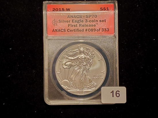 ANACS 2015-W American Silver Eagle Specimen 70