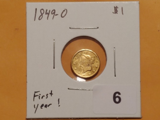 GOLD! 1849-O gold Dollar
