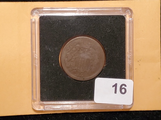 1866 Two Cent piece in Good
