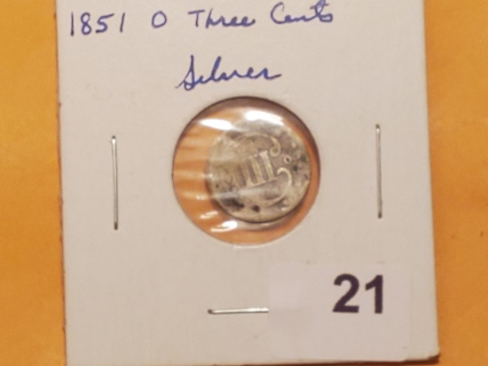 Semi-Key 1851-O Three Cent Silver