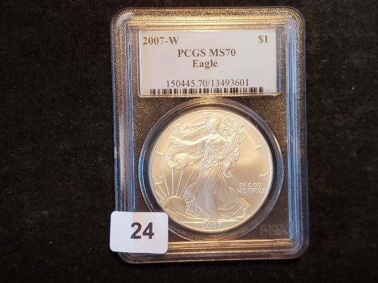 PCGS 2007-W American Silver Eagle Mint State 70