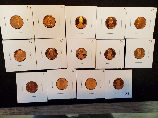 Fourteen Proof RED Lincoln Cents