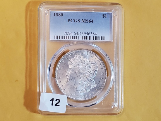 PCGS 1880 Morgan Dollar in Mint State 64