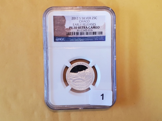 Perfect NGC 2012-S SILVER Chaco Culture Quarter in Proof 70 Ultra Cameo