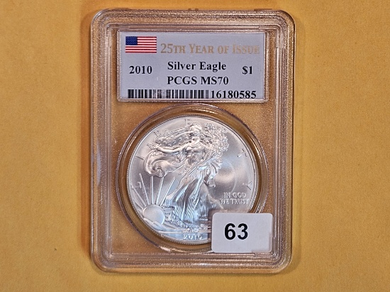 PERFECT! PCGS 2010 American Silver Eagle in Mint State 70 | Coins