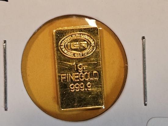 GOLD! IGR Metals One Gram .9999 fine gold bar