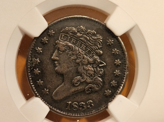 NGC 1833 Classic Head Half-Cent in Extra Fine details