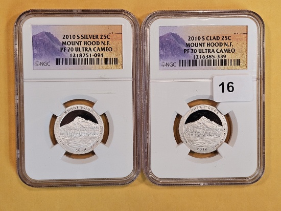PERFECT! Two Perfect Grade NGC Proof 70 Ultra Cameo Quarters